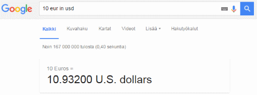 Google yksikkömuunnin